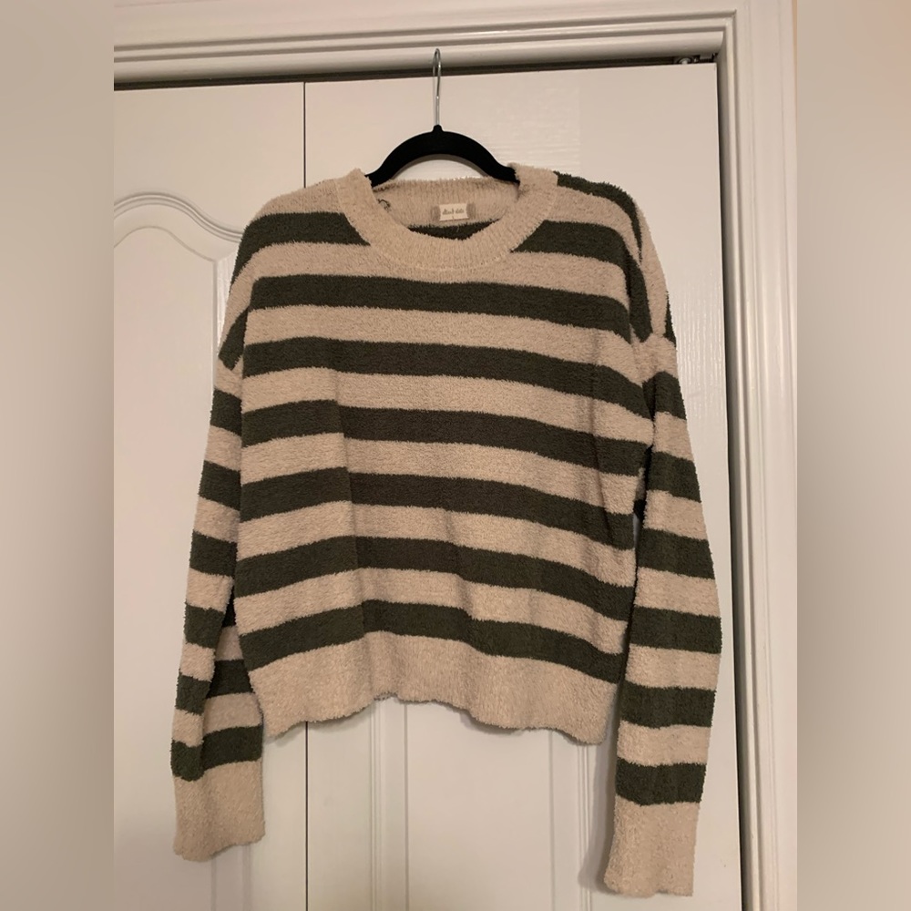 Green and cream alterd state sweater